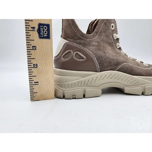 Beau Today Suede Leather Round Toe Lace-Free High Top Retro Flat Size 8 - Picture 9 of 12